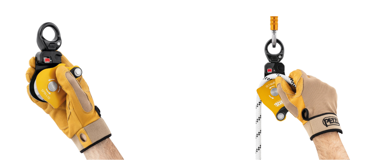 Высокоэффективные блок-ролики со встроенным вертлюгом Petzl SPIN Высокоэффективные блок-ролики со встроенным вертлюгом Petzl SPIN