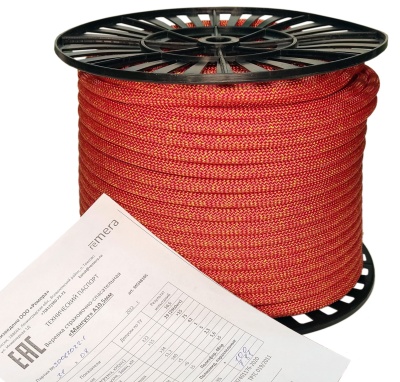 Верёвка страховочно-спасательная Мангуст | 10.5 мм | Remera (100 м, Красный)